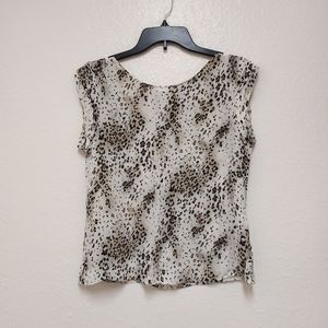 Alice + Olivia animals print silk top EUC